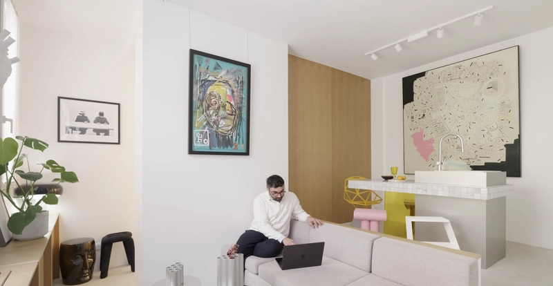 Small Minimalist Paris Apartment Designed with Hidden Storage, 34sqm/365sqft